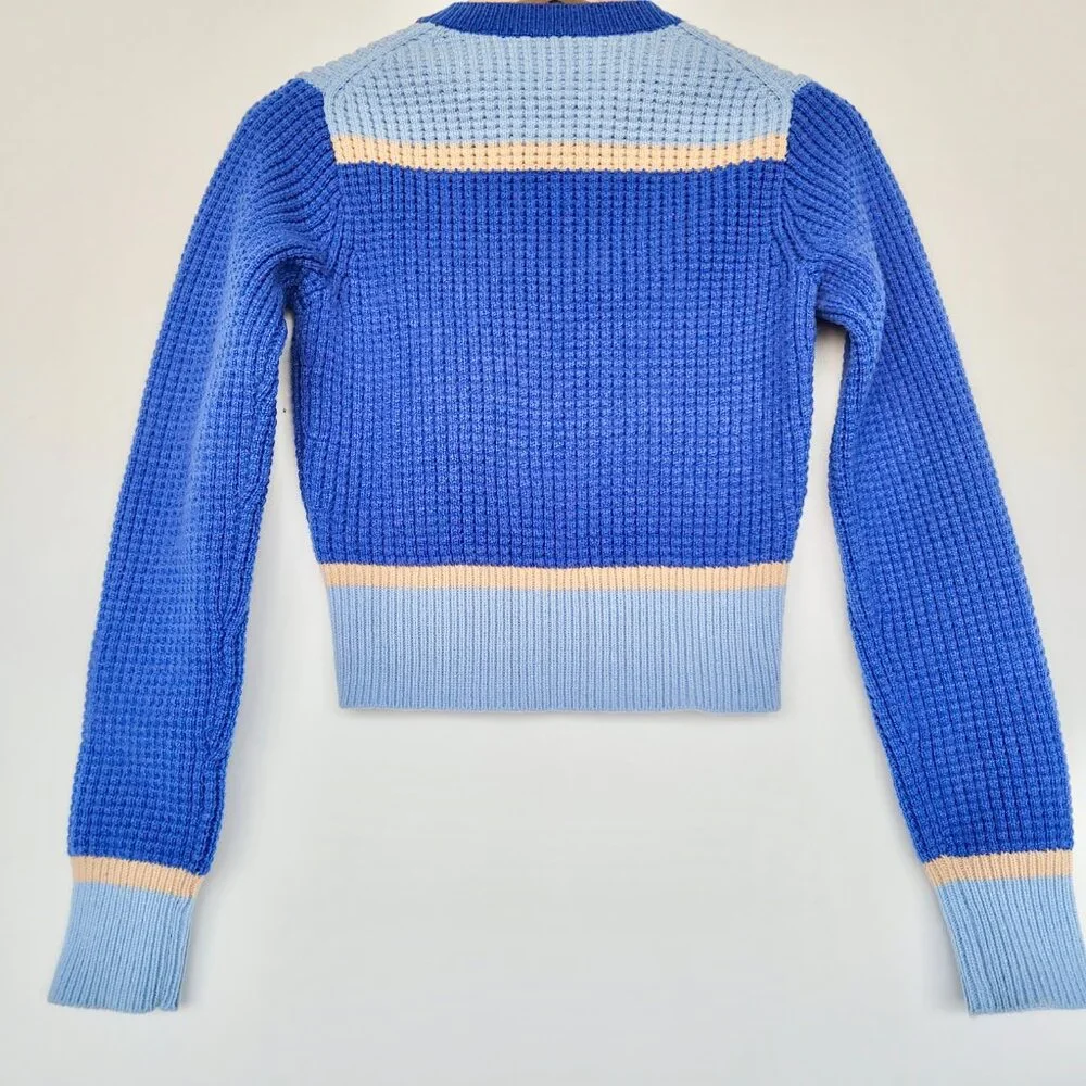 Marni x Uniqlo Popcorn Knitted Long Sleeve V Neck Sweater Sz XS - Picture 4 of 13